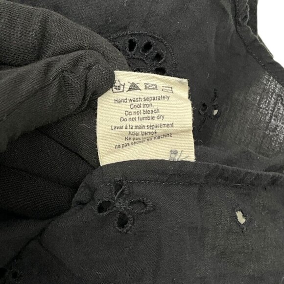 V. De. Vinster Joshua Blouse Black Size S Lace Ruffle V Neck Puff Sleeves - Picture 9 of 9